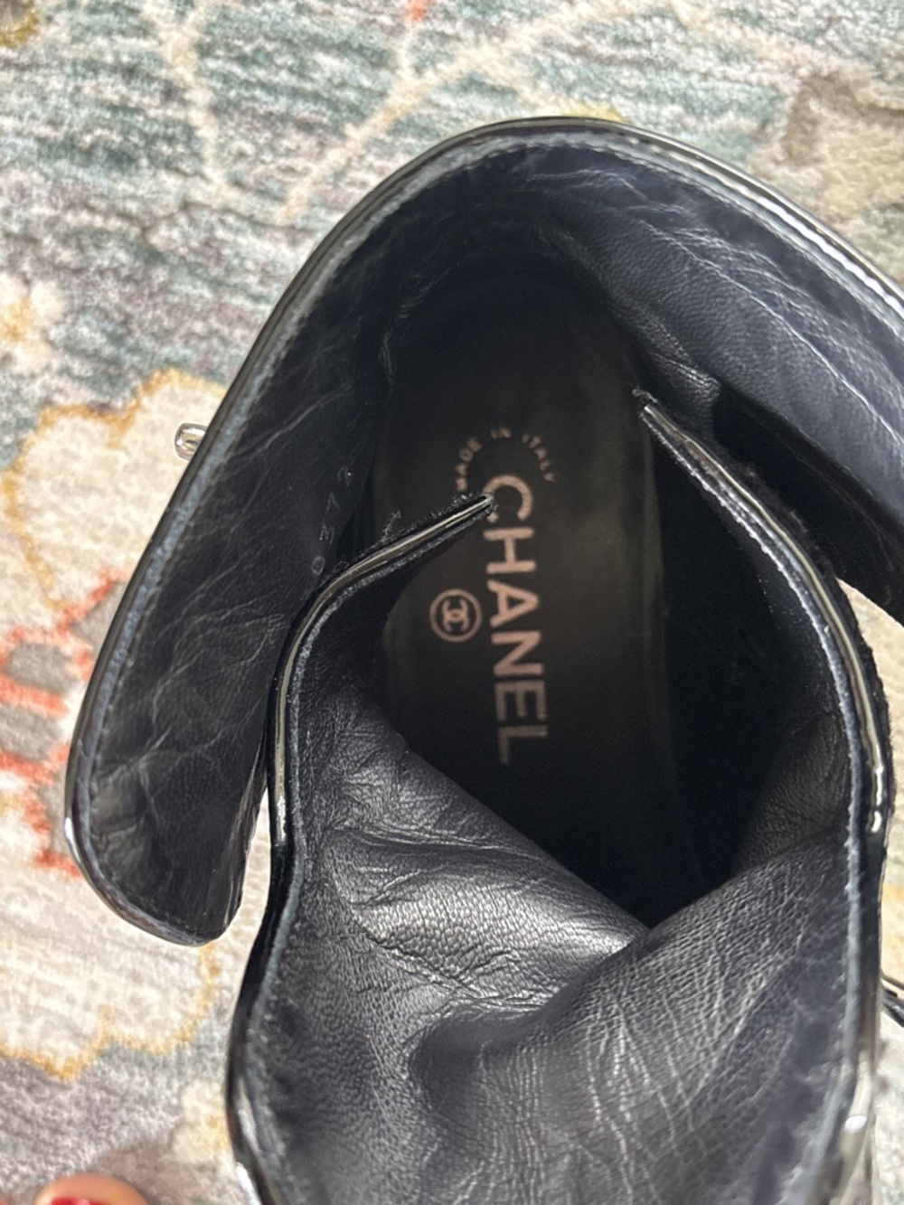 CHANEL BLACK TWEED LAMBSKIN - Picture 6 of 9